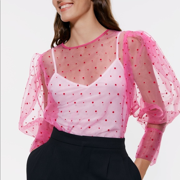 zara pink lace top